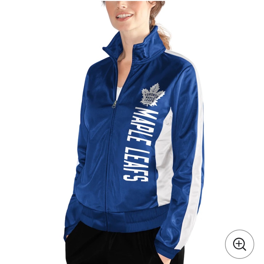 Women's TORONTO MAPLE LEAFS G-III Sports by Carl Banks Blue Track Jacket SZ L/G